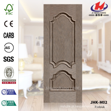 JHK-M02 em relevo painel decorativo de design linha reta HDF natural folheado porta fábrica de pele